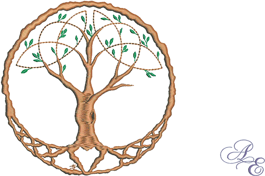 With Celtic-style Knotting In The Roots And Triquetra - World Tree Symbol Fantasy (722x361), Png Download