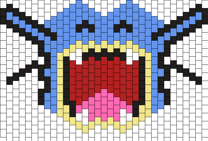 Gyarados Mask Blue Bead Pattern - Bead (693x472), Png Download