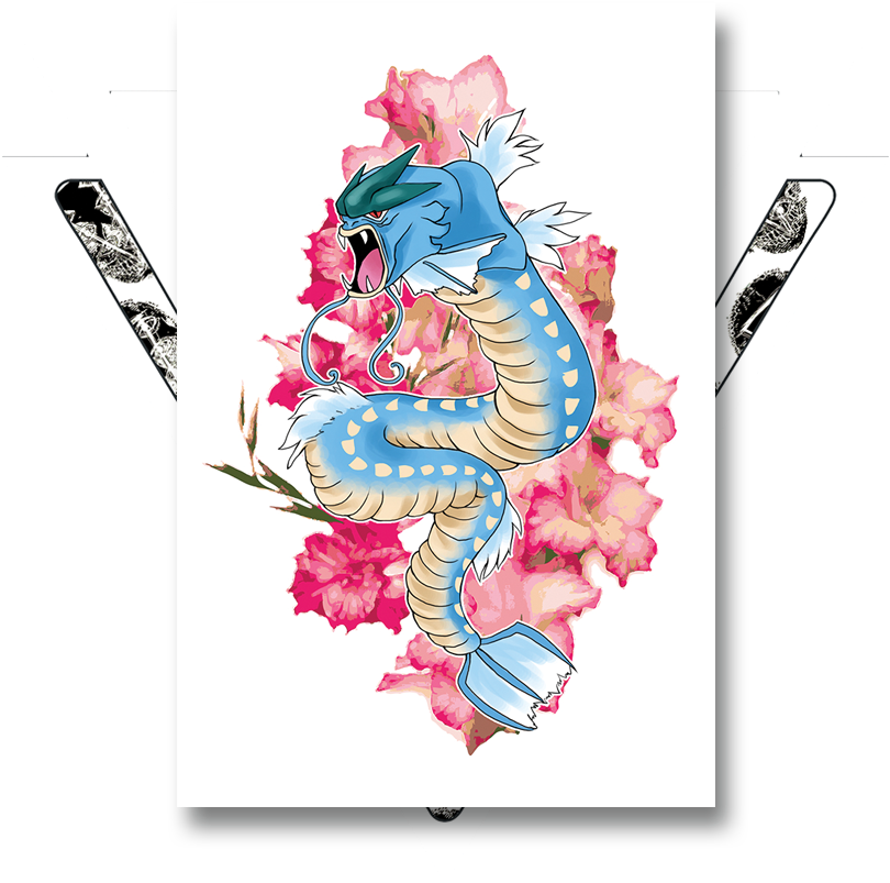 Gyarados Print - 。゚ ฺ Gyarados Tote ゚ฺ。 (890x890), Png Download