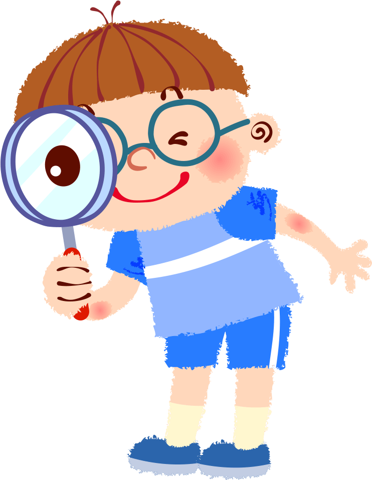 Magnifying Glass Illustration - Cartoon Magnifying Transparent Background (1000x1000), Png Download