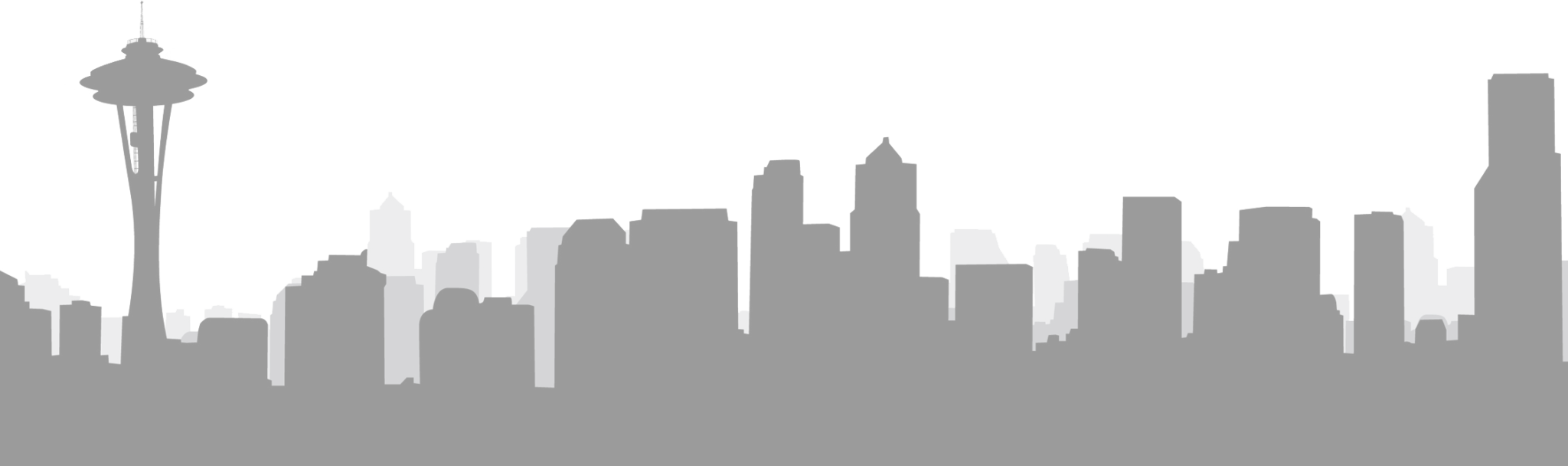 Footer Back Monster Development - Grey's Anatomy Seattle Skyline (2048x608), Png Download