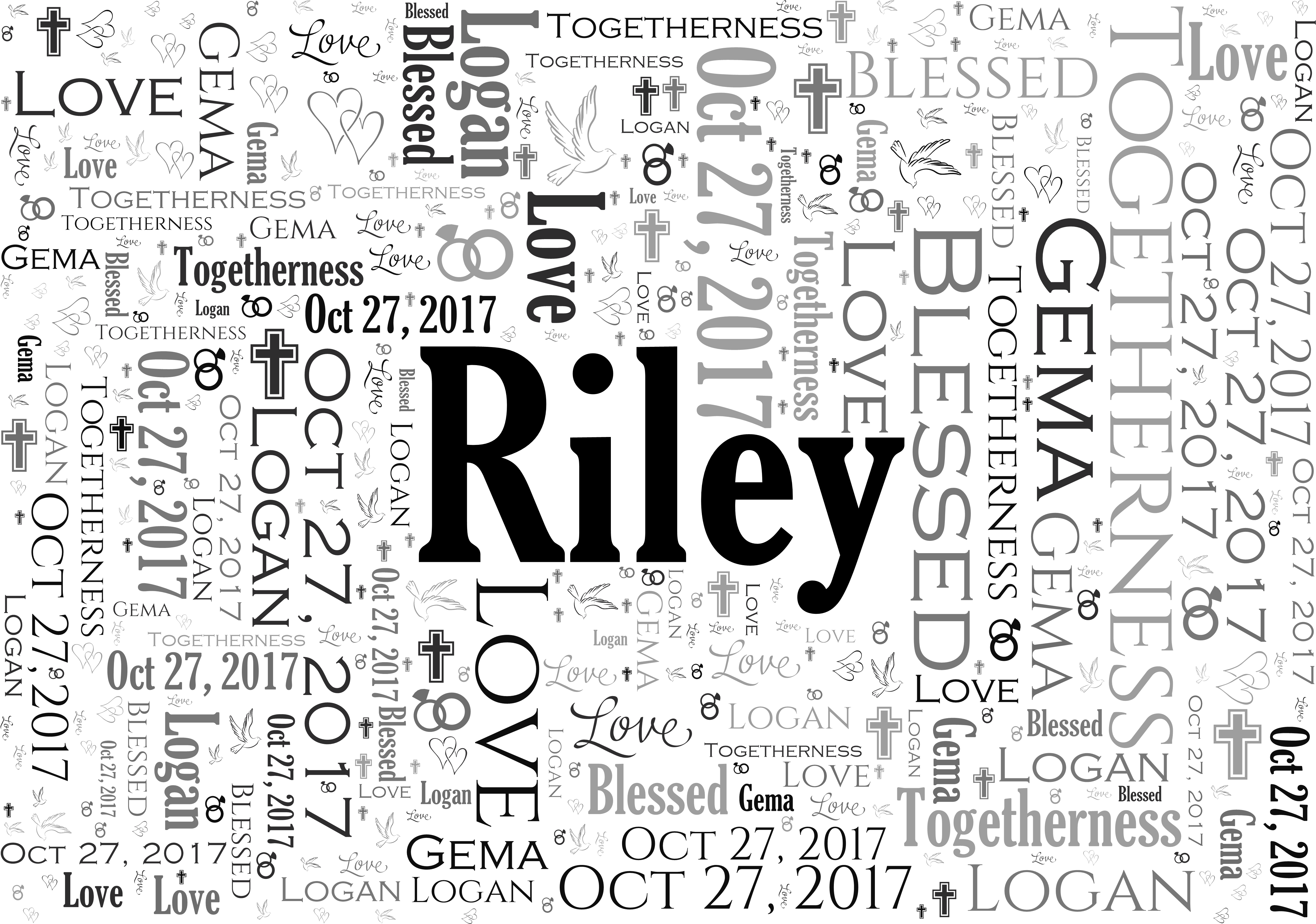 Personalized Family Word-art Tapestry Throw - Adadiskon (4900x4900), Png Download