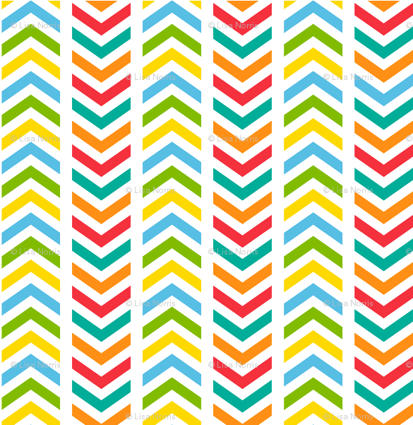 Playful Broken Chevron Colorful Giftwrap - Bridal Shower (600x600), Png Download