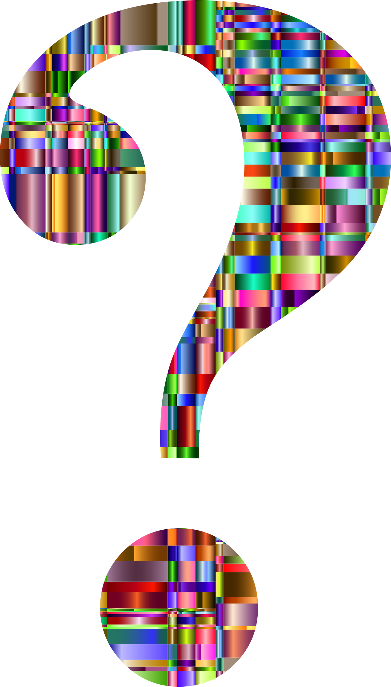 Clipart Checkered Chromatic Question Mark - Question Mark Png Gif (1308x2296), Png Download