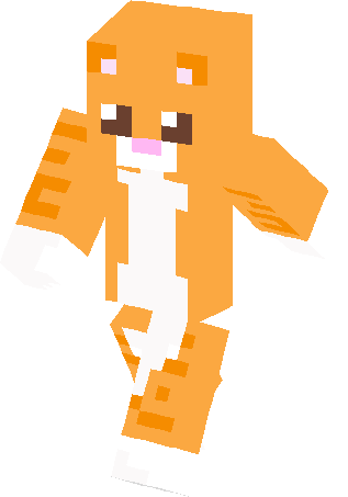 Orange Cat Skin - Skin De Minecraft Gato (317x453), Png Download