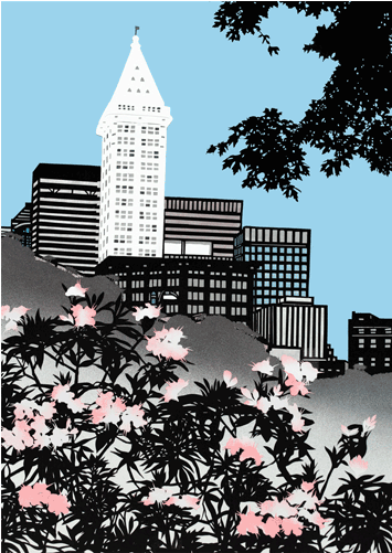 Ceg Logo "seattle In Spring" By Aki Sogabe - Seattle (575x500), Png Download