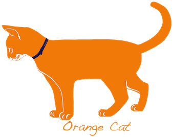 The Cat Is Thinking That The New Black Is Orange, Let - Cat (413x309), Png Download