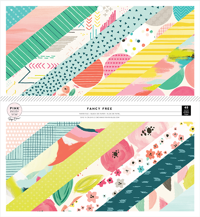 Patterned Paper - Pink Paislee Fancy Free Paper Pad (670x721), Png Download