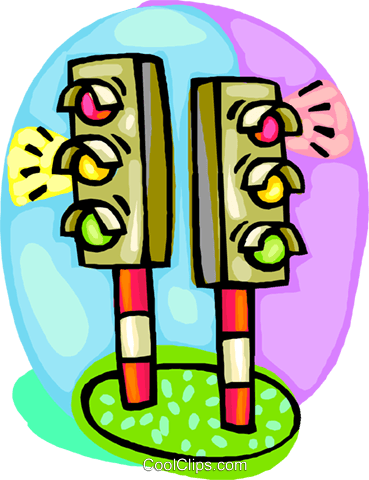 Traffic Lights Royalty Free Vector Clip Art Illustration - Traffic Light (369x480), Png Download