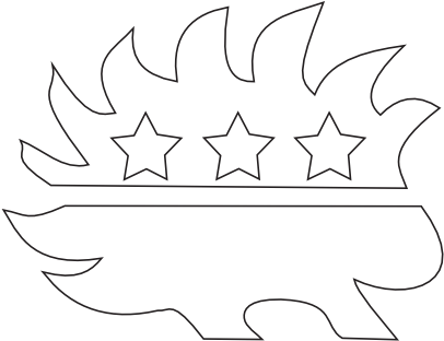 Black Outline Libertarian Porcupine 22 - Libertarian Symbol Black And White (444x351), Png Download