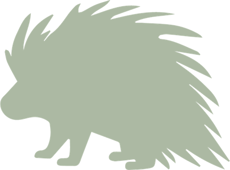 Porcupine Icon Small Copy - Black And White Porcupine Clipart (472x349), Png Download