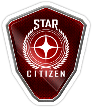 "star Citizen Logo, Red" Stickers By Longdude100, Redbubble - Star Citizen Game Card (375x360), Png Download