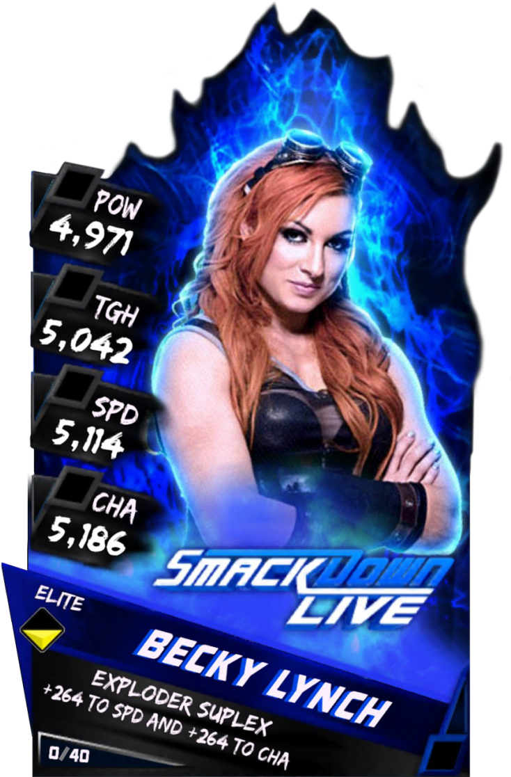 Supercard Beckylynch S3 Elite Smackdown 9594 - Becky Lynch Wwe Supercard (733x1158), Png Download