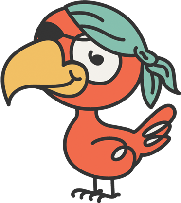 Pirate Parrot Kids Sticker - Dibujo Infantil Piratas (374x427), Png Download