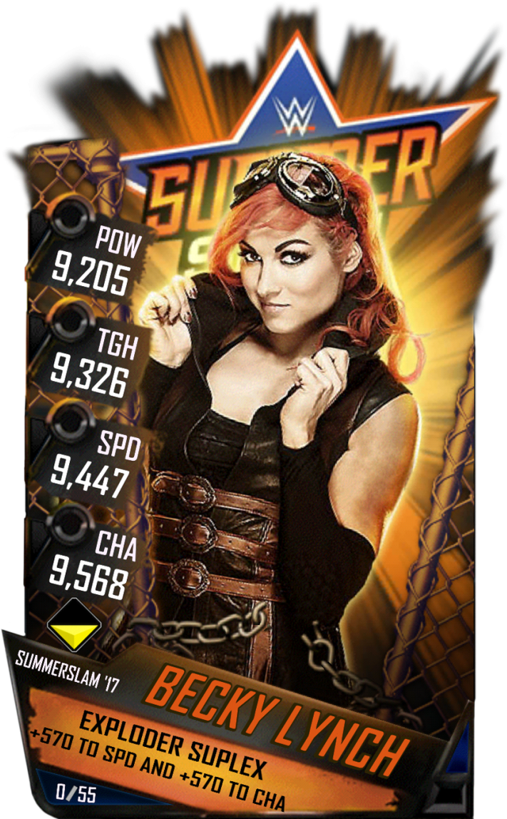 Beckylynch S3 15 Summerslam17 - Wwe Supercard Summerslam 17 Cards (733x1158), Png Download