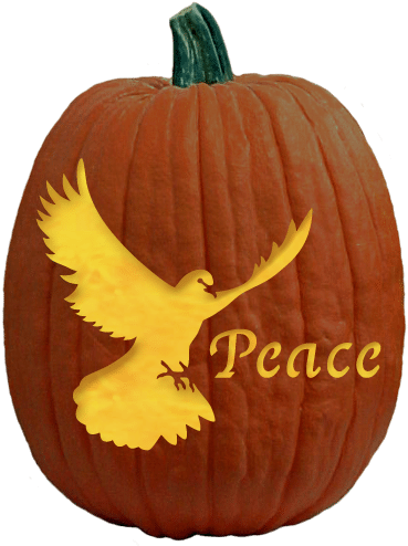 Peace Dove Pumpkin Carving Pattern - Vegetable Carving (1200x630), Png Download