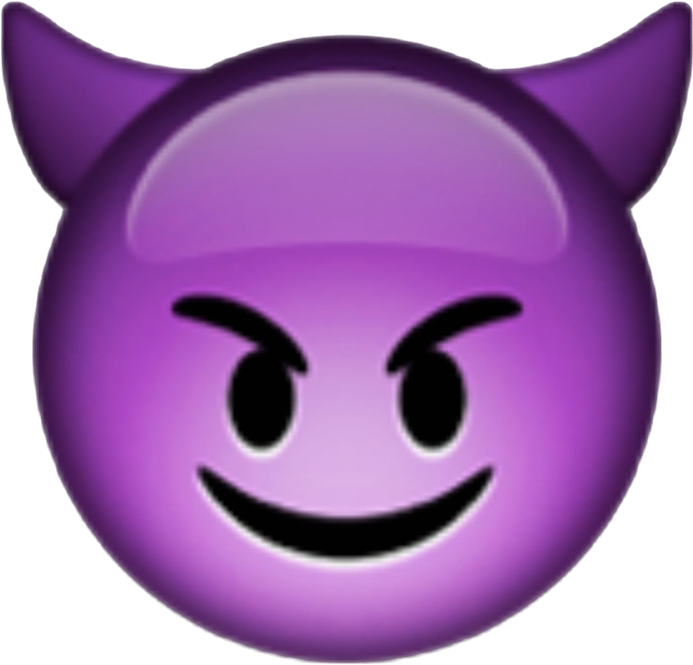 Purple Heart Emoji Png - Purple Devil Emoji (705x684), Png Download