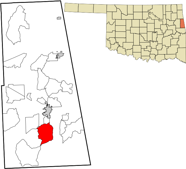 Adair County Oklahoma Incorporated And Unincorporated - Map Of Oklahoma (676x600), Png Download