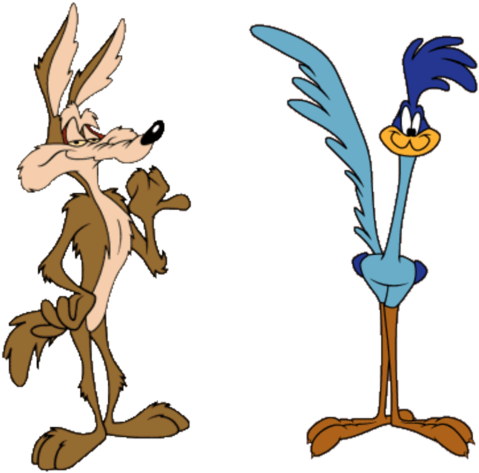 Coyote And The Road Runner - Wile E Coyote And Roadrunner (553x480), Png Download