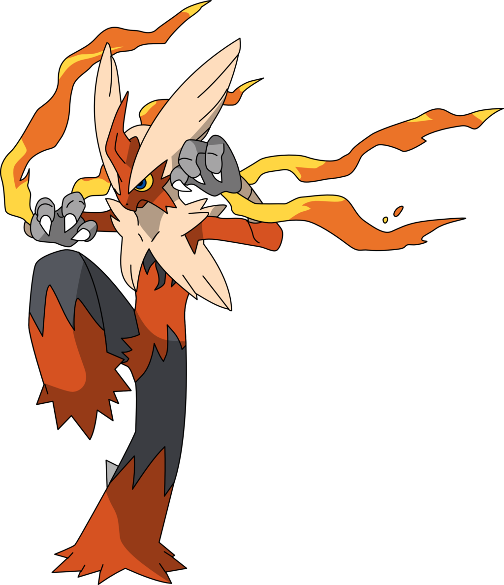 After Seeing The Mega Sceptile And Mega Swampert Vectors - Mega Blaziken (1024x1188), Png Download