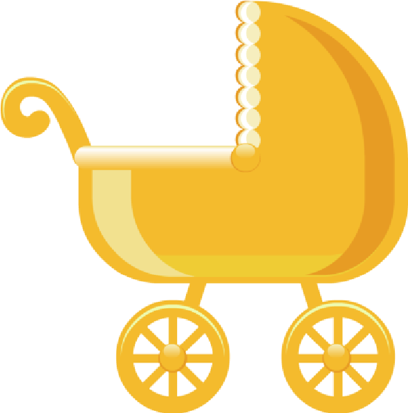 Gold Clipart Baby Carriage - Yellow Baby Rattle Clipart (600x600), Png Download