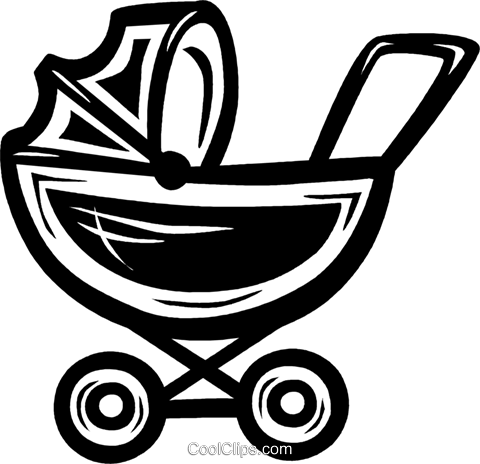 Baby Carriage Royalty Free Vector Clip Art Illustration - Baby Carriage Transparent Background (480x464), Png Download