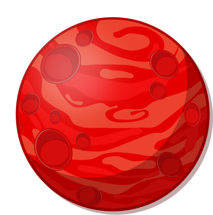Earth Mars Planet Outer Space Uranus - Cartoon Red Planet (748x750), Png Download