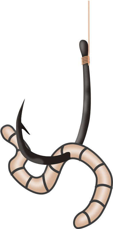 Fishing Hook Clipart - Fishing Bait Clip Art (394x800), Png Download