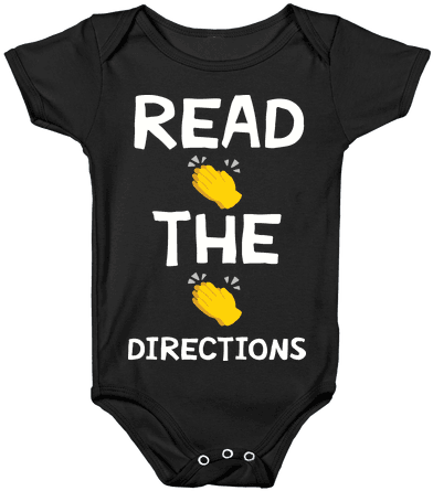 Read The Directions Clap Emoji Baby Onesy - Anime Baby Shirts (484x484), Png Download