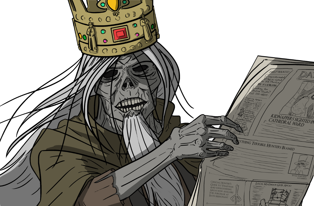 Wanted Vilebl 5ss-hunt Kidnappers Sighted I Cathedral - Bloodborne Martyr Logarius Meme (1200x788), Png Download