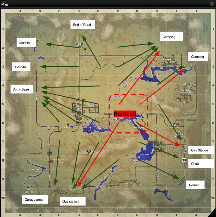 Parachute - H1z1 King Of The Kill マップ (960x720), Png Download