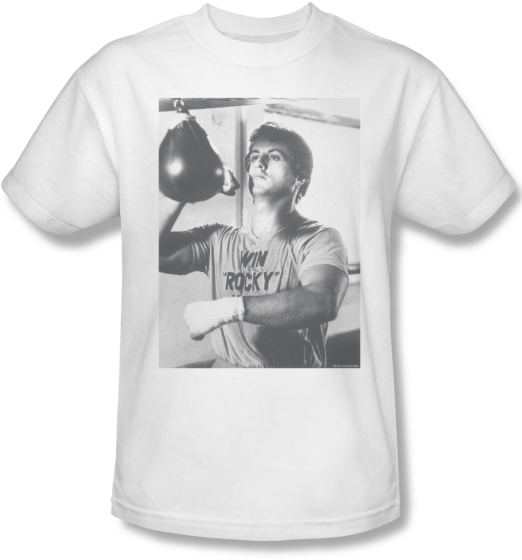New Officially Licensed Rocky Mens Tee Shirt Featuring - Print: Rocky, 14x11in. (525x623), Png Download