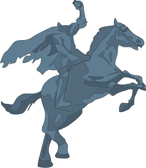 Responsive Image - Headless Horseman Pumpkin Stencil (500x574), Png Download