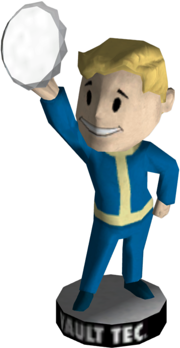 Image - Vault Boy Bobblehead Barter (413x750), Png Download