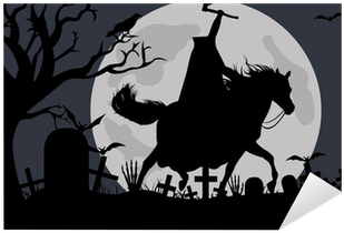 Illustration Of A Headless Horseman With Moon In Background - Headless Horseman (400x400), Png Download
