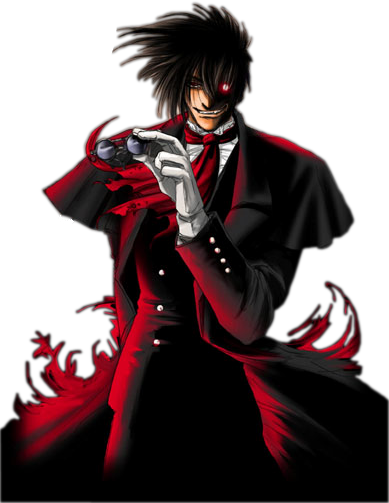 In The Right Corner We Have Alucard - Alucard Hellsing Png (389x503), Png Download
