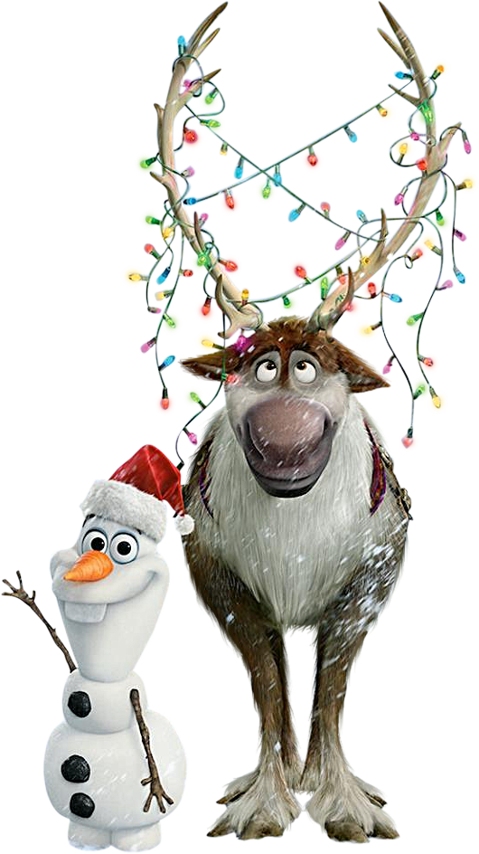 Frozen Clipart Oluf - Olaf And Sven Christmas (530x944), Png Download