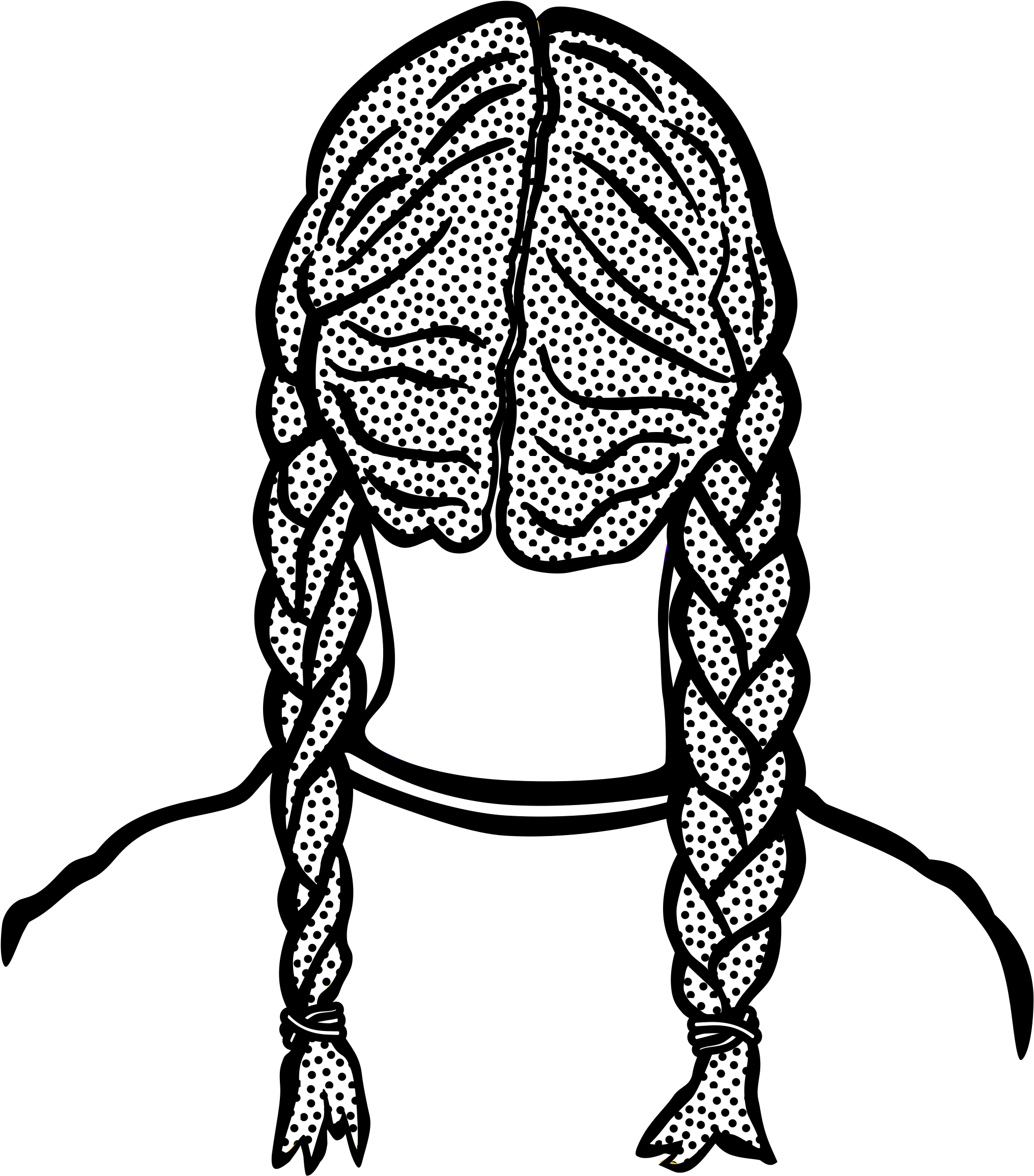 Jpg Black And White Stock Braid Big Free On - Braid Clipart Black And White (2323x2400), Png Download