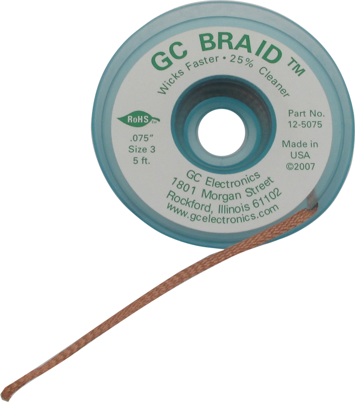 Gc Braid, Multiple Sizes - Solder Wick, 0.075 Diameter (706x800), Png Download