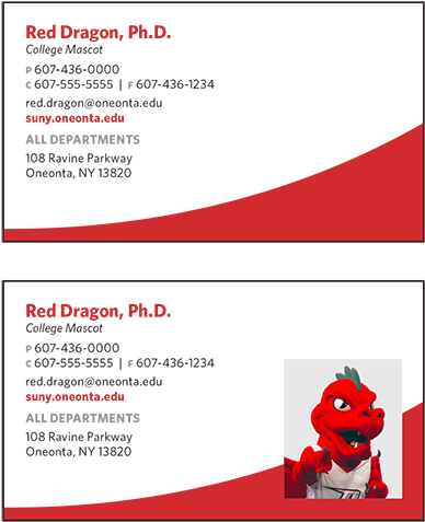 Front Of Suny Oneonta Business Card - Suny Oneonta (400x485), Png Download