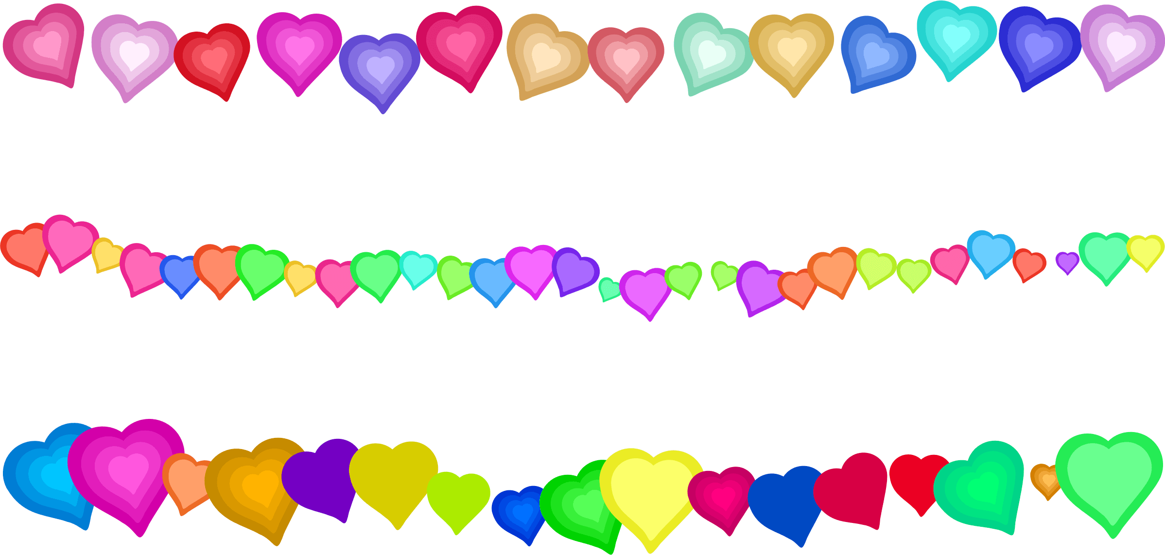 Heart Page Border Clipart - Hearts Clip Art Border (2397x1142), Png Download