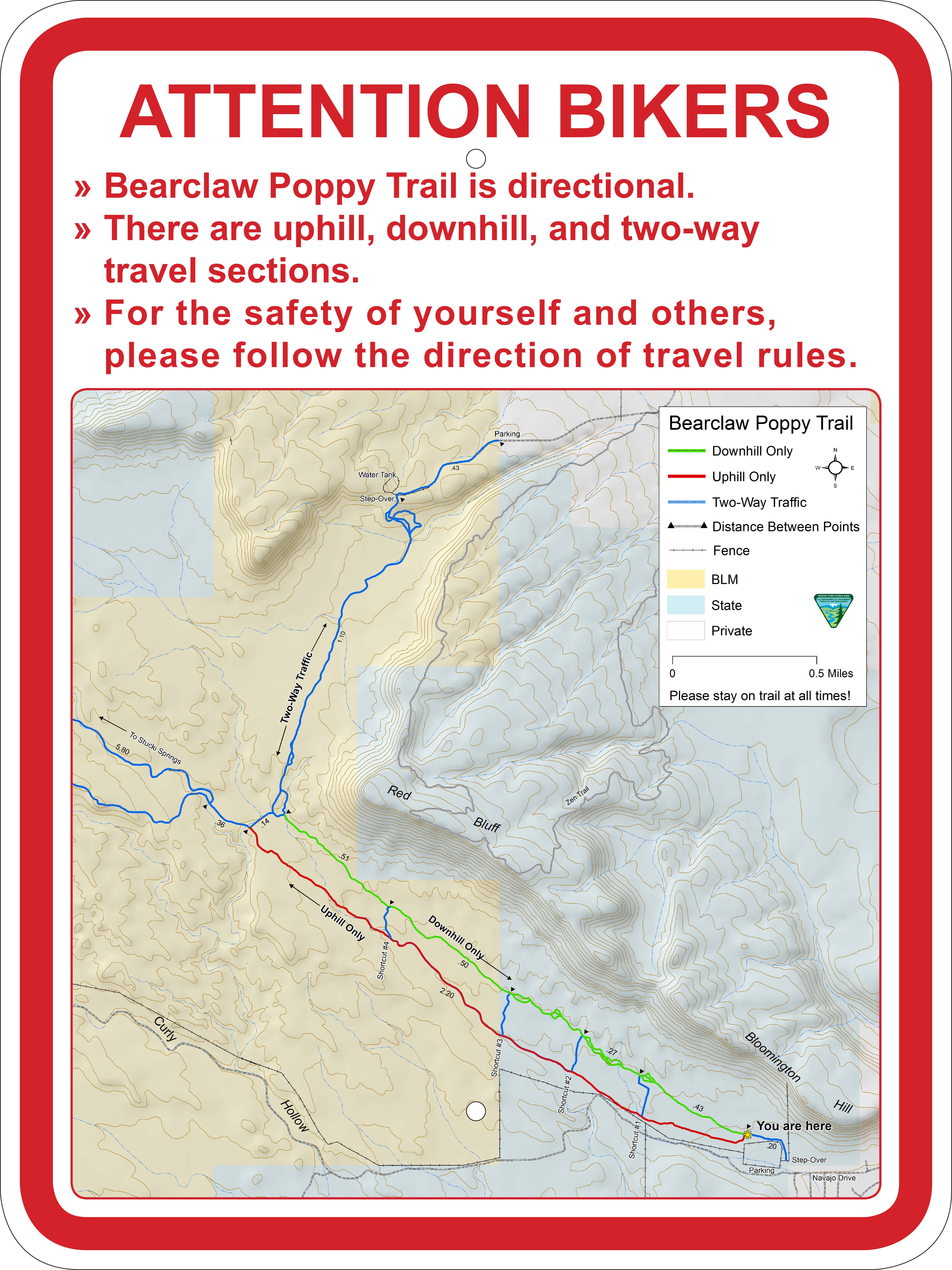 Bearclawpoppy Directional - Bike Trail Bearclaw Poppy (5400x7200), Png Download