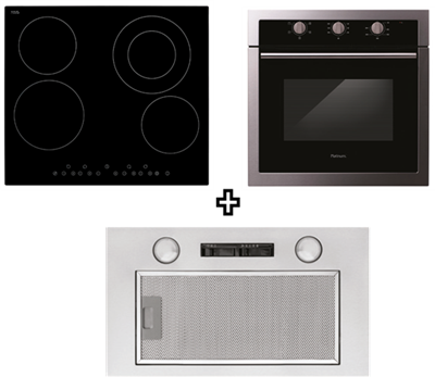 600 5f Oven Ceramic C/top 520 U/mount Hood - Tisira 60cm 5 Function Oven (400x347), Png Download