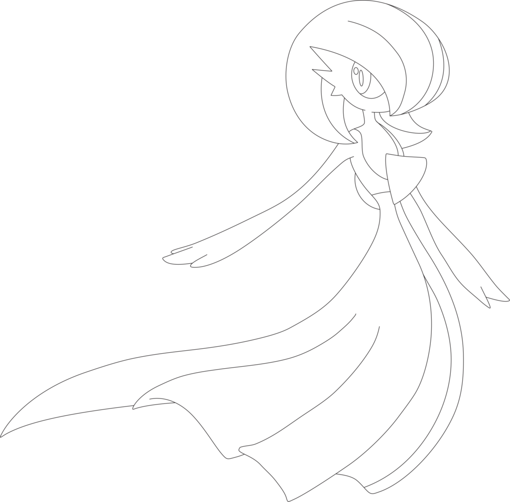 Coloring Pages Pokemon - Pokemon Gardevoir Para Colorear (1024x1009), Png Download