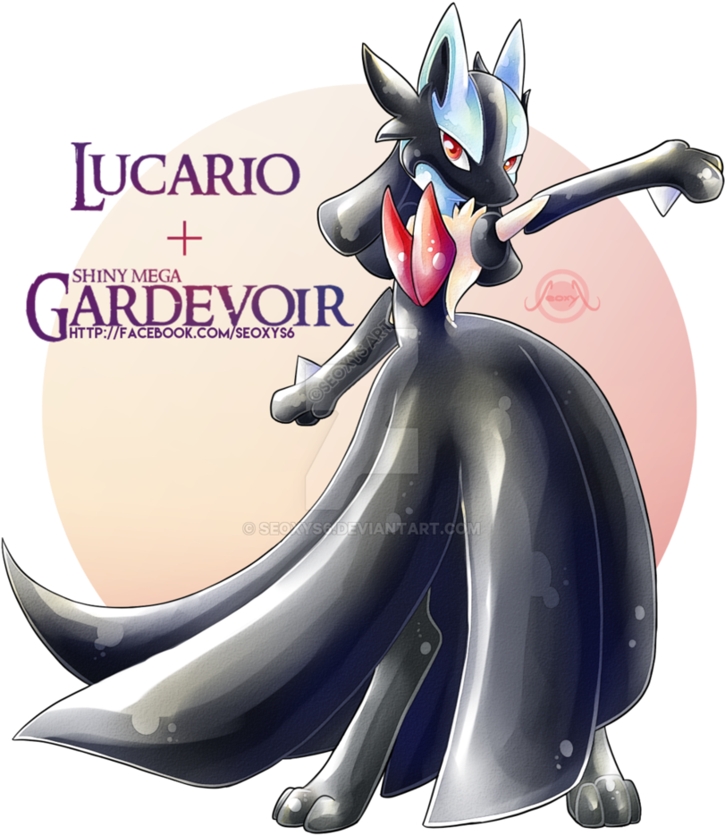 Lucario X Shiny Mega Gardevoir By Seoxys6 - Lucario X Mega Gardevoir (834x958), Png Download