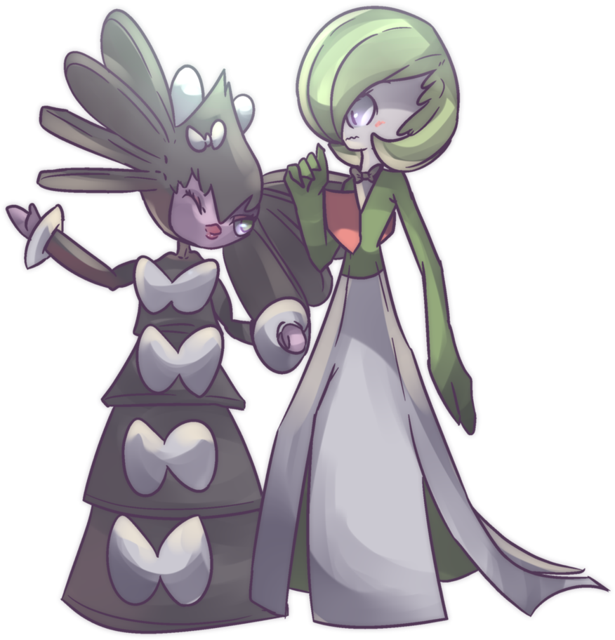 Png - Pokemon Gothitelle And Gardevoir (876x912), Png Download
