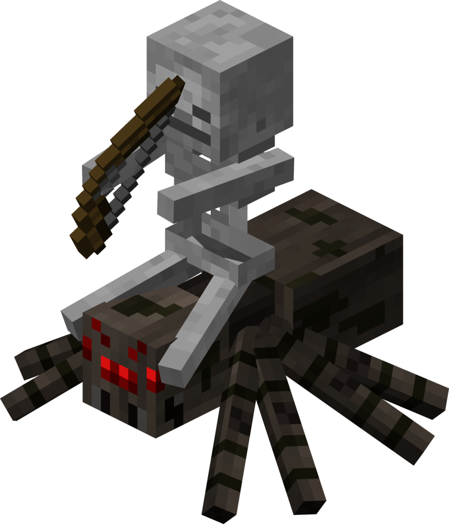 Minecraft Skeleton Jockey - Minecraft Spider Jockey (876x1024), Png Download