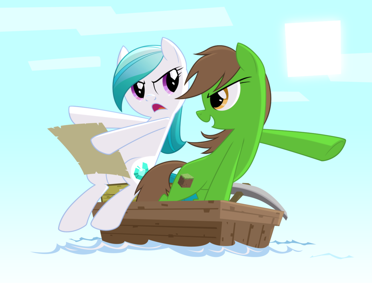 Adventure, Argument, Artist - Mlp Minecraft Fanart (1280x976), Png Download