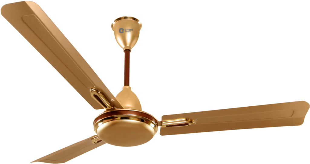 Orient Fan Quasar Ornamental Gold Chocolate 1200 Mm - Orient Quasar Ornamental (1024x873), Png Download
