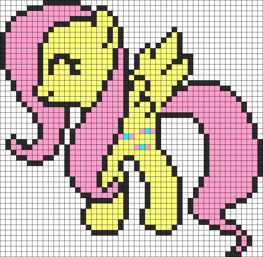 Download Pixel Art My Little Pony Fluttershy Clipart - De Pixel Art My Little Pony (900x882), Png Download
